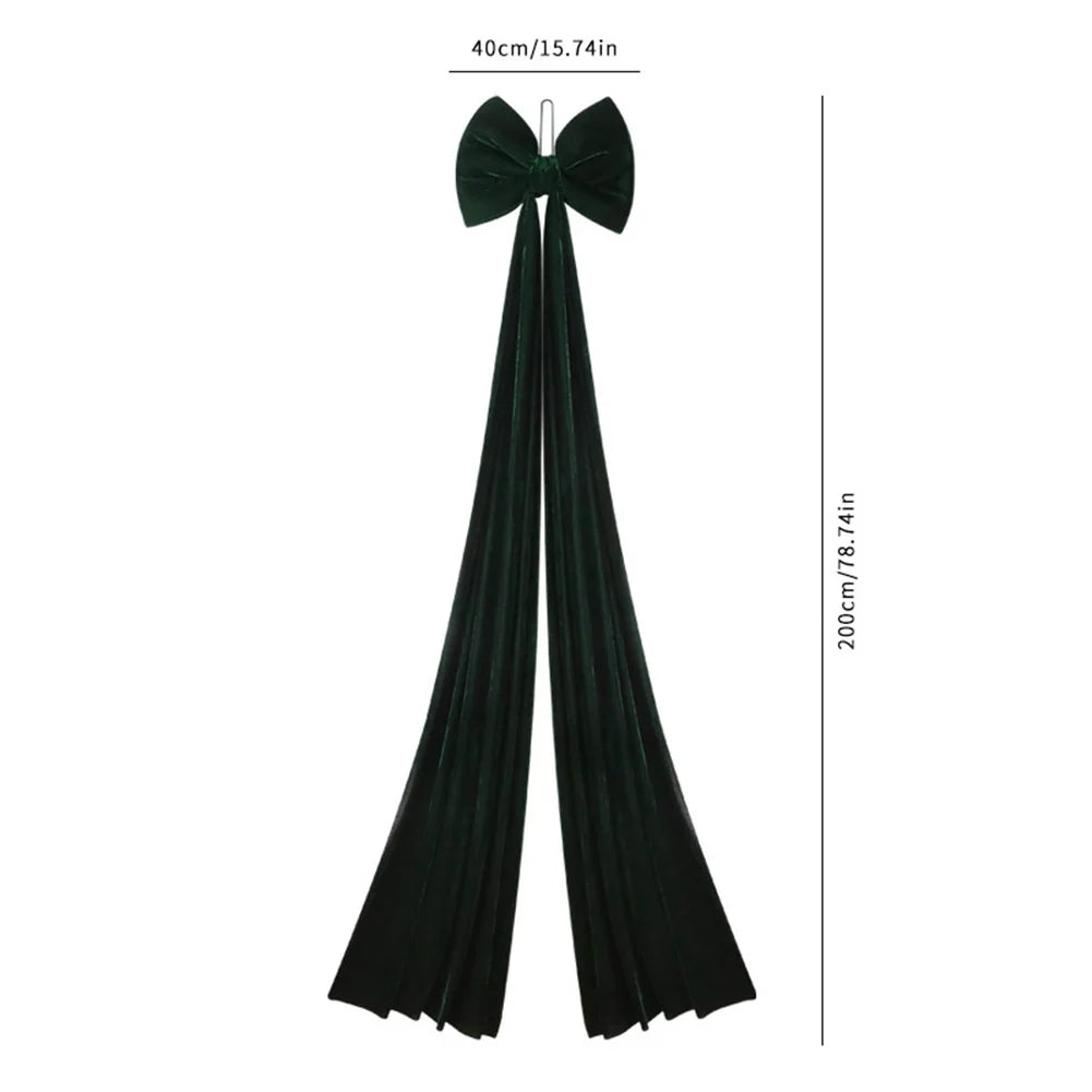 Large Velvet Christmas Bow for Tree, Garland & Table Decor