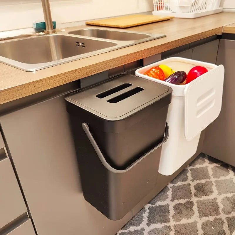 Quiet-Close Sealed Trash Can 3/5L – Space-Saving Eco Bin