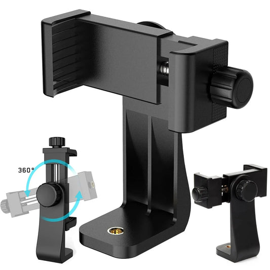 360° Phone Clip Tripod Mount Adapter – Universal 1/4 Screw Phone Tripod Adapter Oasis Select