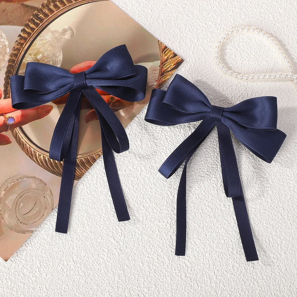 Korean Fashion Fabric Hair Bow Hairpin Women Girls Ribbon Clips
