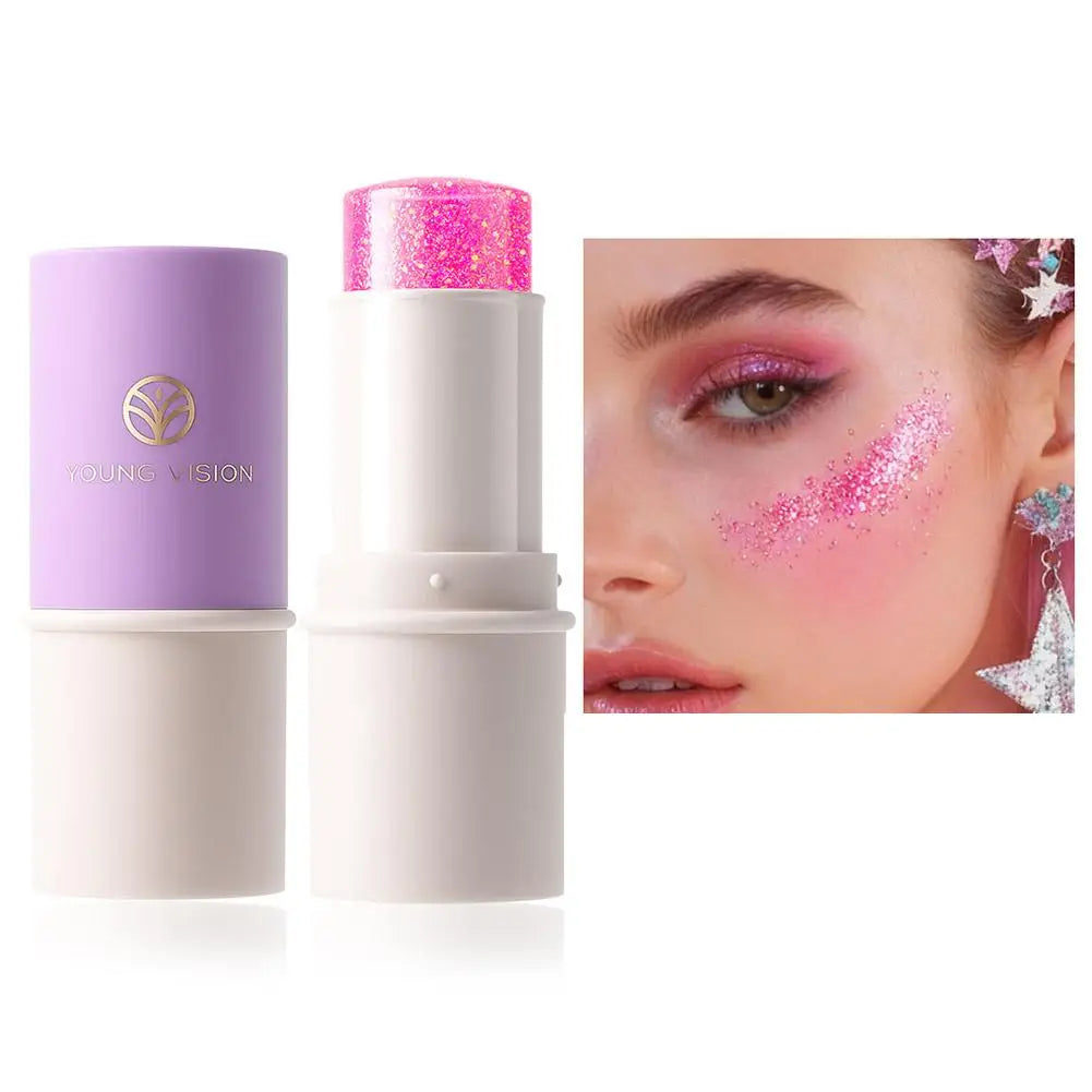 Holographic Body Glitter Stick – Face, Hair & Body Shimmer Peaceful Pleasures Health and Wellness 02 pink