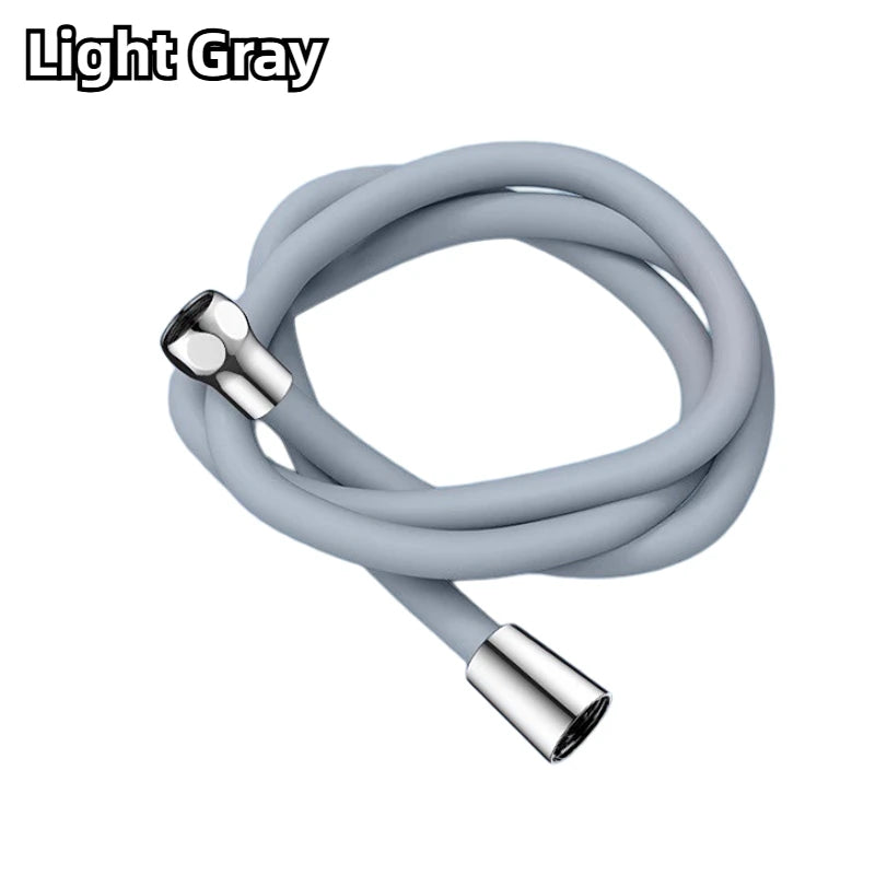 1.5/2M Bathroom Silicone Shower Tube Bend Arbitrarily Hose Explosion Proof Anti-winding Shower Hose Bathroom Faucet Accessories Peaceful Pleasures Health and Wellness Light Grey 2M