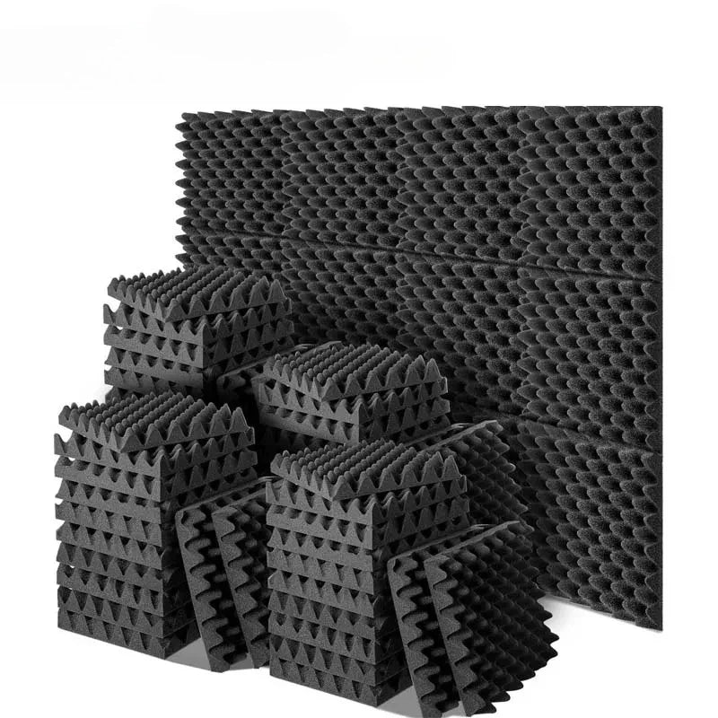 12-Pack Egg Crate Acoustic Foam Panels – Fire Resistant, NRC 0.92