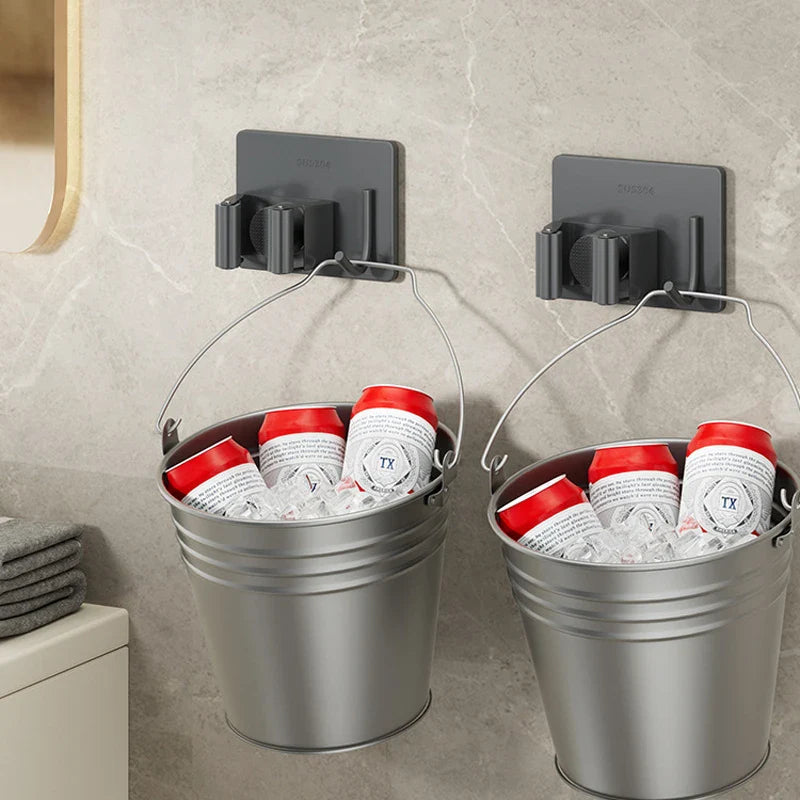 Wall-Mounted Mop & Broom Holder – 304 Stainless Steel Rack