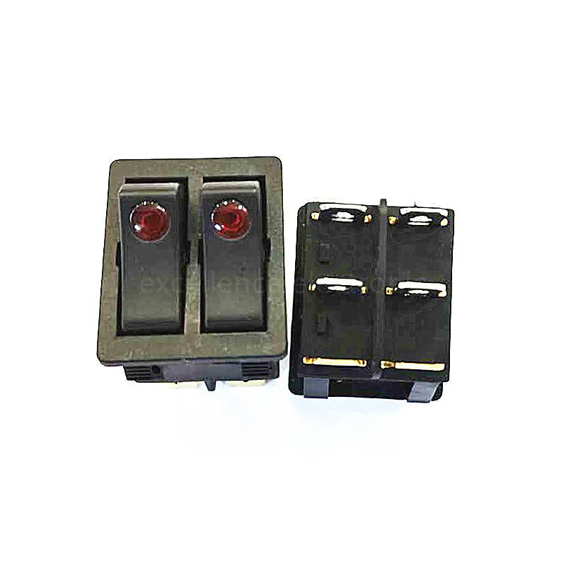 1PCS KCD6 Double Light Rocker Switch 6PIN 4PIN 16A 250V 20A 125V ON-OFF Boat Power Switch Waterproof Cap Peaceful Pleasures Health and Wellness Red Dot Light