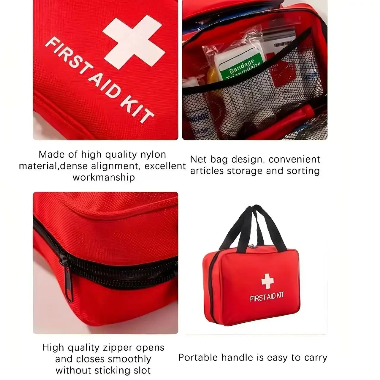Portable Outdoor First Aid Bag Oxford Cloth Medical Emergency Kit Travel Handheld Medicine Storage Organizer Bagfor Home Camping Peaceful Pleasures Health and Wellness
