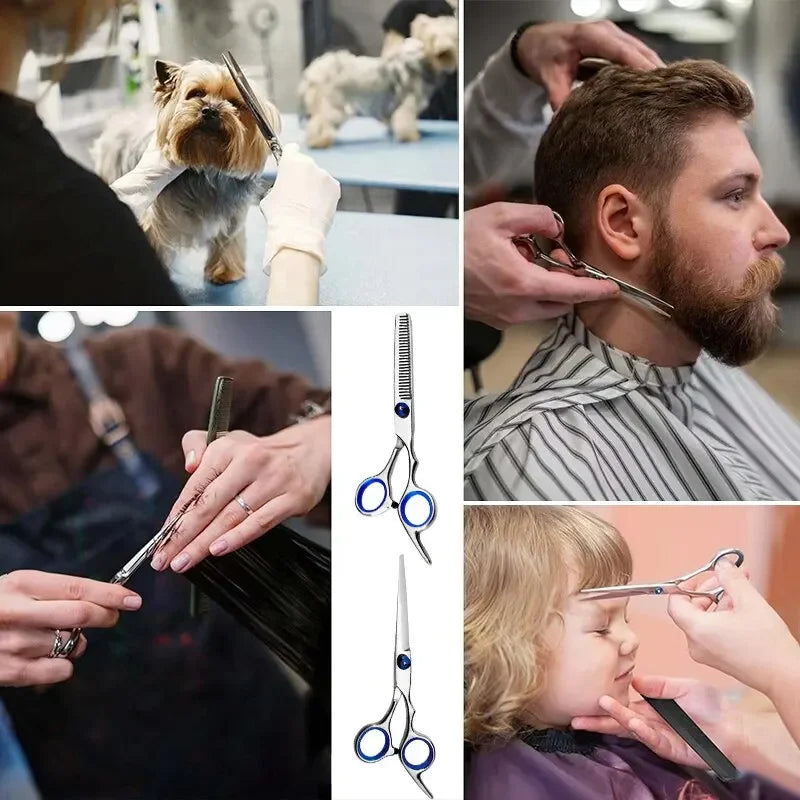 Professional Hairdressing Scissors Stainless Steel Cutting Thinning Barber Shear for Home Salon Use Peaceful Pleasures Health and Wellness