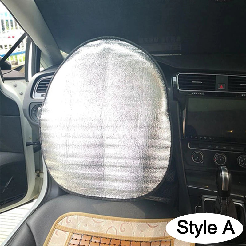 Car Steering Wheel Sun Shade Double Thick Sun Protection Foldable Anti-uv Sunscreen Car Supplies Car Steering Wheel Cover Silver Peaceful Pleasures Health and Wellness