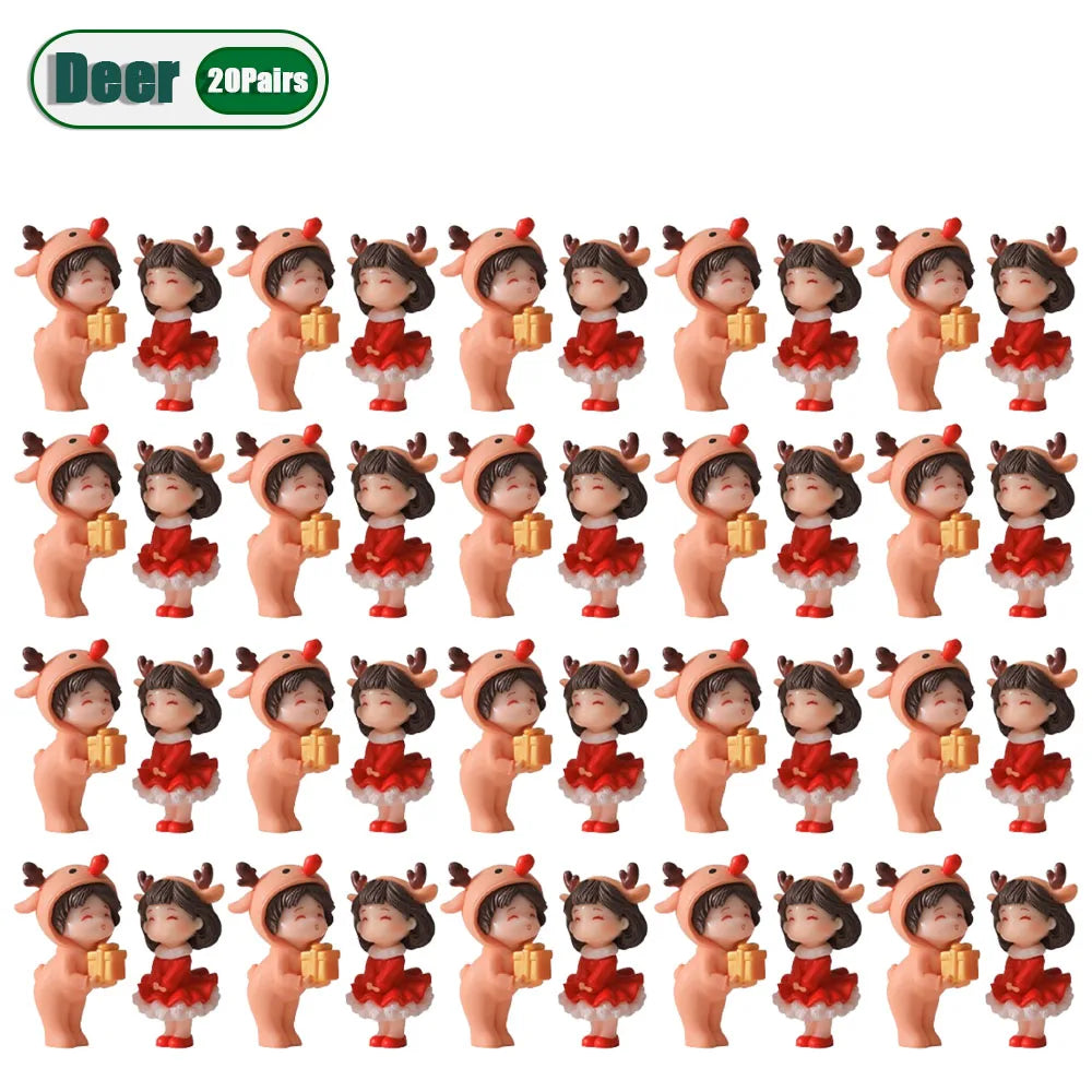 Mini Christmas Couple Dolls | Desktop Ornaments 1–20 Pairs