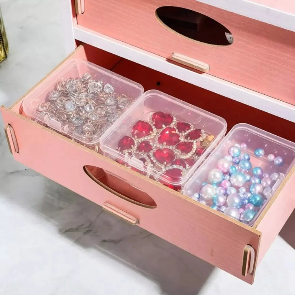 Transparent PP Square Jewelry Storage Box | Dustproof Organizer