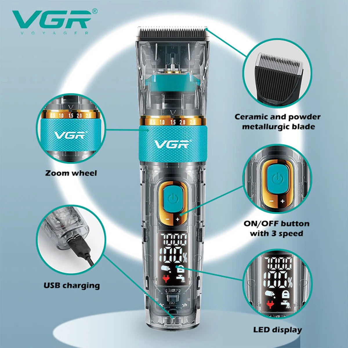 VGR V-695 Professional Electric Hair Clipper & Trimmer
