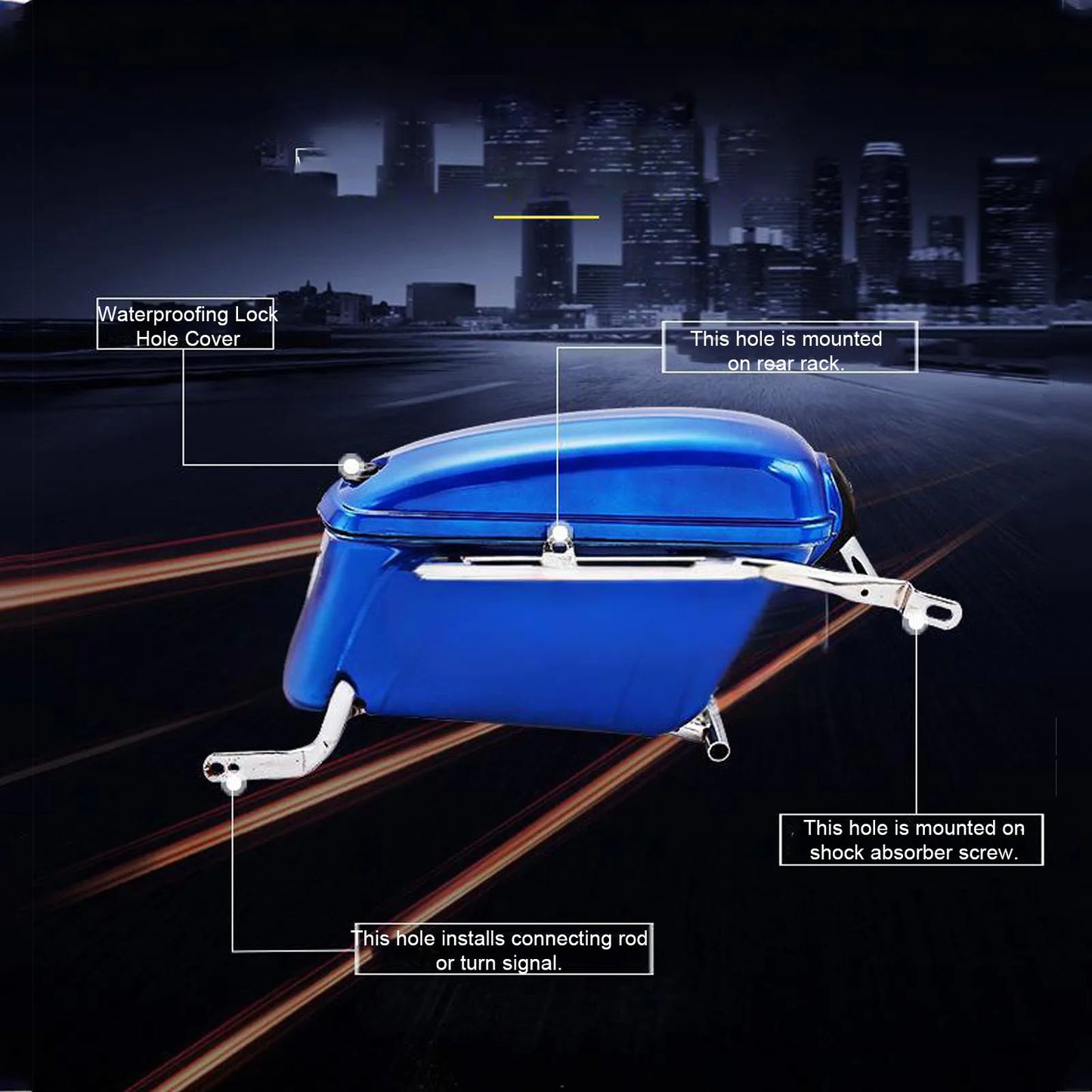 22L Lockable Motorcycle Hard Saddle Bags – Universal ABS Side Cases