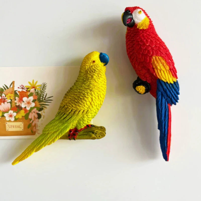 Parrot refrigerator magnetic sticker home decoration refrigerator sticker landscape decoration flower pot green plant decoration Peaceful Pleasures Health and Wellness