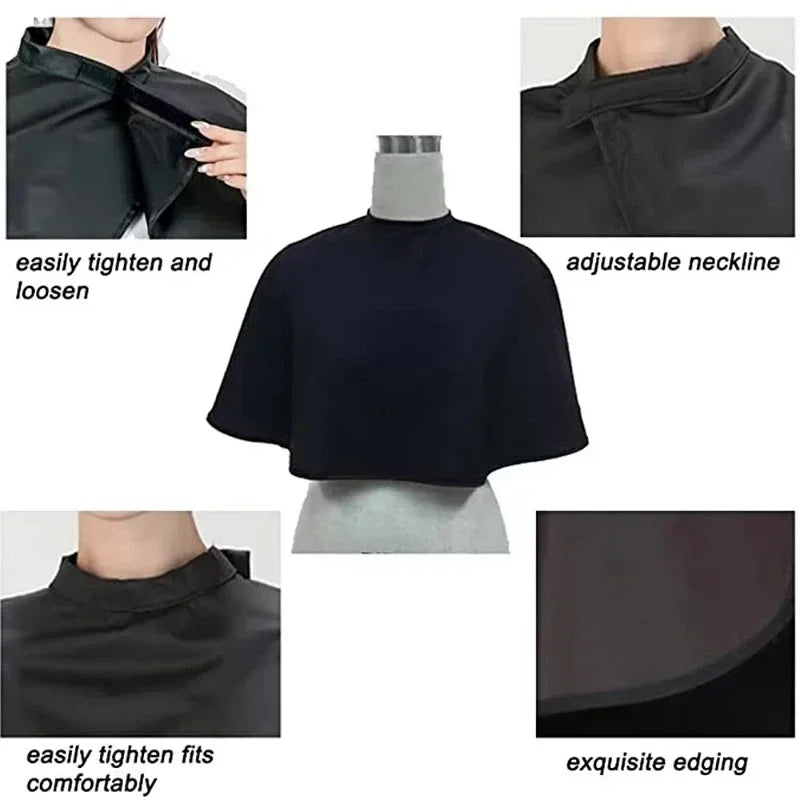 Hair Dye Tools Short Square Black Waterproof Hairdressing Salon Barber Hair Cutting Cape Cloth Wrap Hairdressing Cape Barber Peaceful Pleasures Health and Wellness