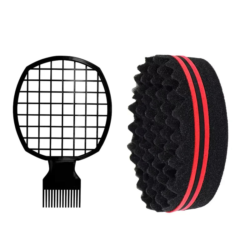 Afro Twist Hair Sponge Brush Set – Curly Coil Styling 2pc