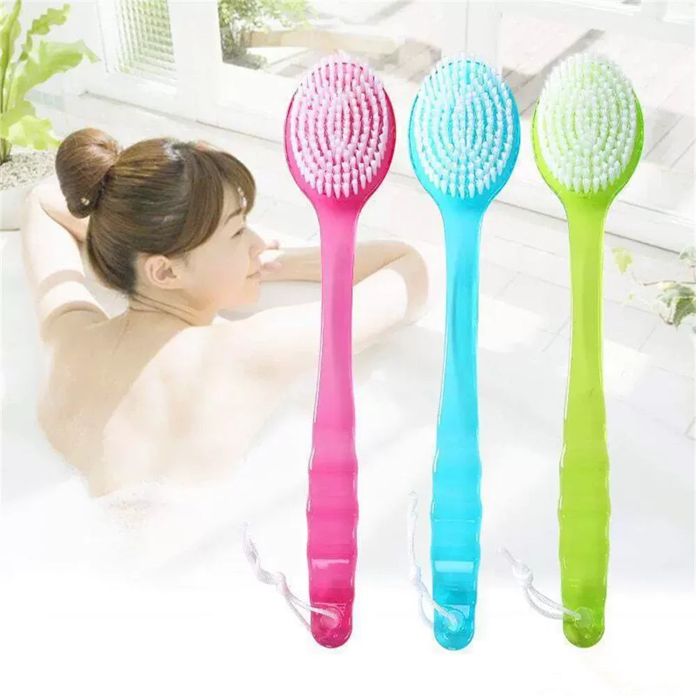 Bath Brush Back Body Bath Shower Sponge Scrubber Brushes With Handle Exfoliating Scrub Skin Massager Exfoliation Bathroom Brush Peaceful Pleasures Health and Wellness