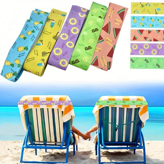 5-Pack Elastic Towel Bands for Beach, Pool & Cruise Chairs Beach Chair Accessory Peaceful Pleasures Health and Wellness