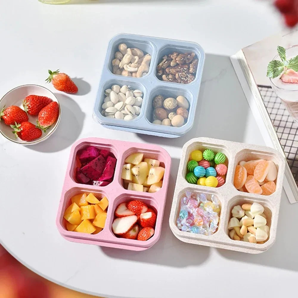 4-Grid Reusable Meal Prep Lunch Container – Kids & Adults