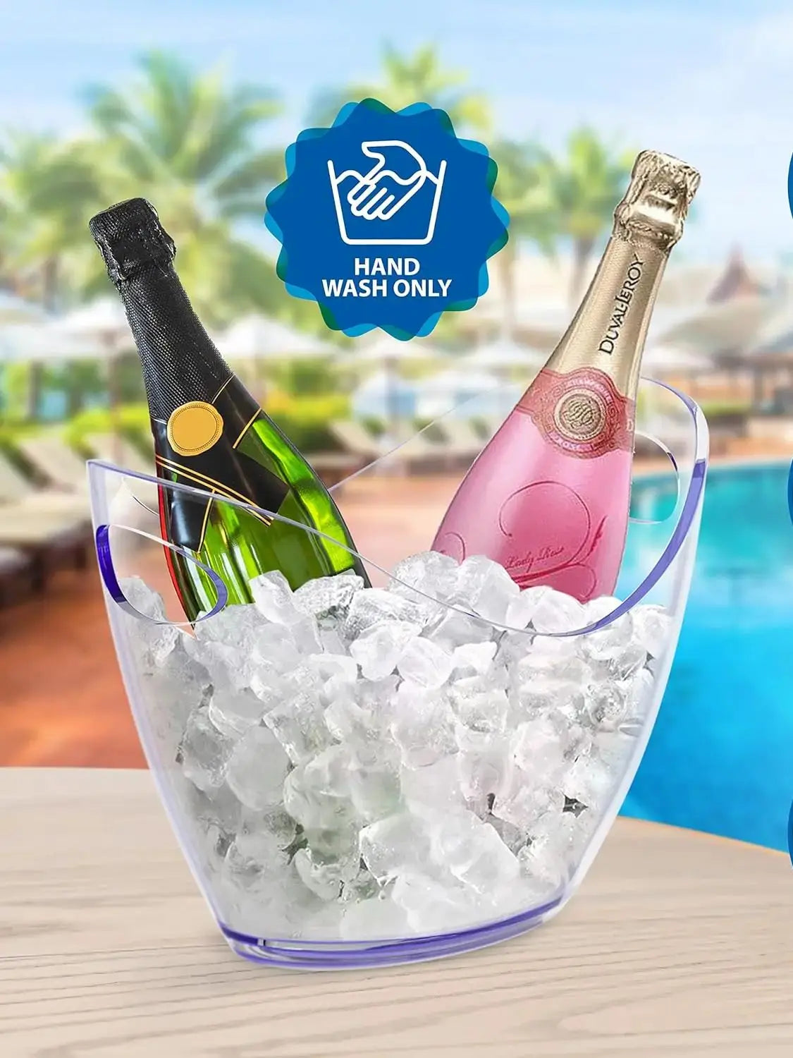 5 PET Unbreakable Ice Bucket Wine Bucket Clear Beverage Tub for Party Drinks Ice Tub for Wine Champagne or Beer Bottles Bar Peaceful Pleasures Health and Wellness