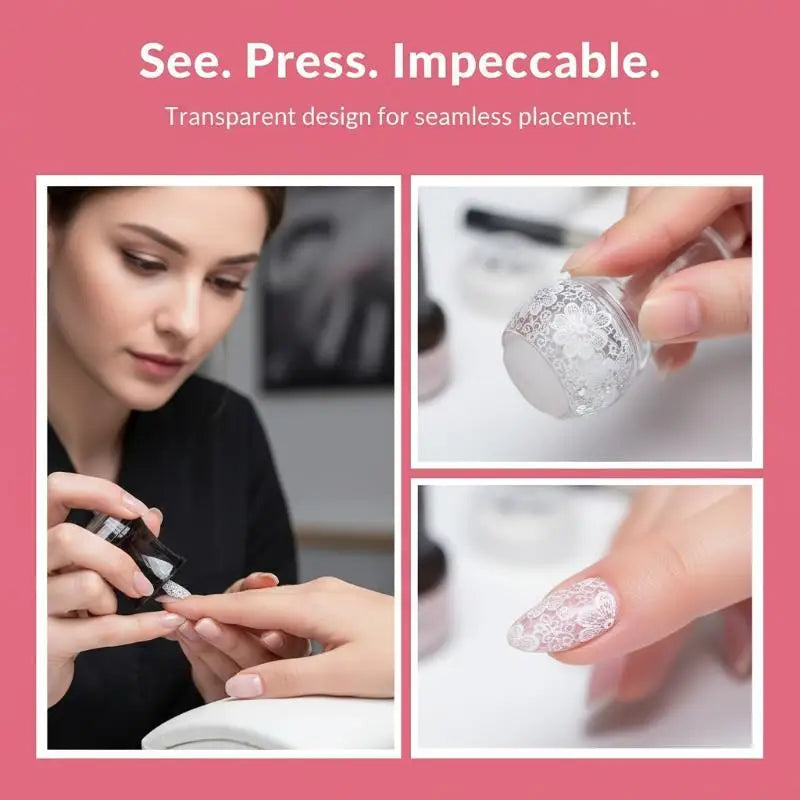 Nail Art Stamper Clear Jelly Silicone Head Manicure Scraper Nail Stamp Scraper Stamping Polish Print DIY Manicure Tool Peaceful Pleasures Health and Wellness