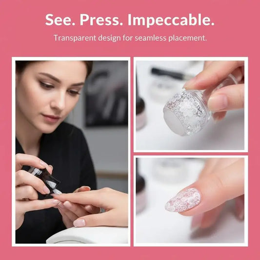 Nail Art Stamper Clear Jelly Silicone Head Manicure Scraper Nail Stamp Scraper Stamping Polish Print DIY Manicure Tool Peaceful Pleasures Health and Wellness