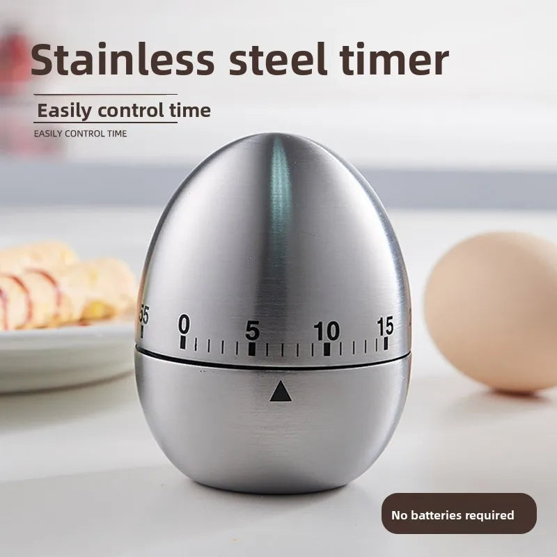 Creative Egg Shaped Mechanical Timer 60 Minute Loud Alarm Kitchen Tool Perfect for Baking Cooking and Student Study Reminder Peaceful Pleasures Health and Wellness