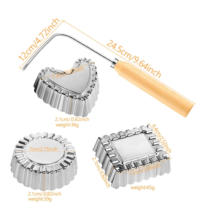 Cast Rosette Iron Mold Set 2/4/7Pcs Bunuelos Mold With Handle Timbale Pastry Tools Achappam Cookie Maker Peaceful Pleasures Health and Wellness B 3PC
