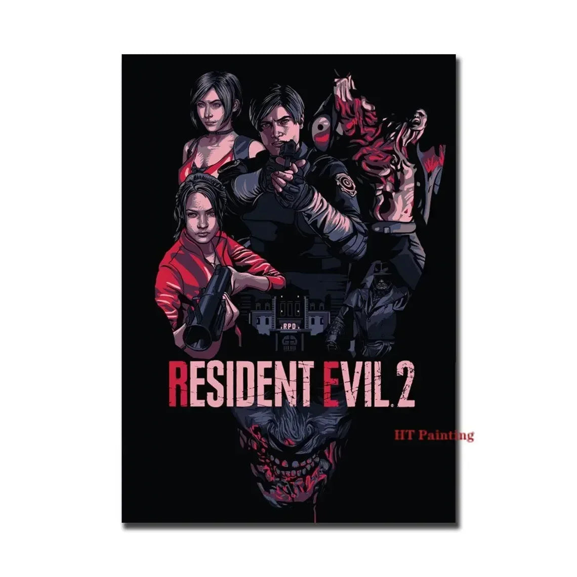 Classic Hot Video Game Resident-Evil 2 3 4 All Characters Vintage Poster Canvas Painting Wall Art Pictures Home Gamer Room De Peaceful Pleasures Health and Wellness