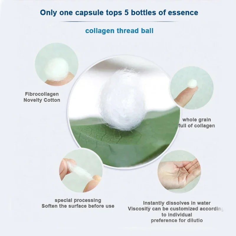Korea Facial Hydrolyzed Silk Protein Collagen Thread Ball Serum Moisturiz Hydration Lifting Firm Fine lines Essence SkinCare Peaceful Pleasures Health and Wellness