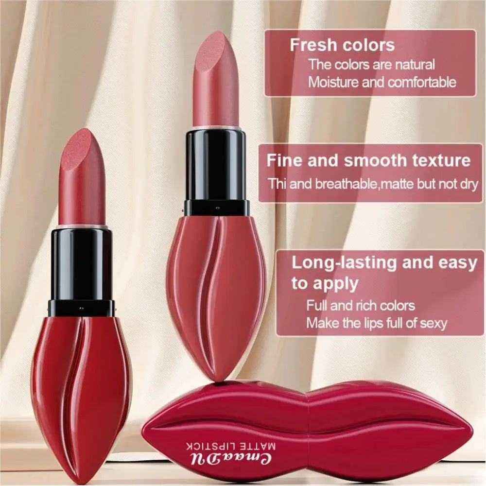 CmaaDu 5-Pc Matte Lipstick Set – Waterproof, Long-Lasting
