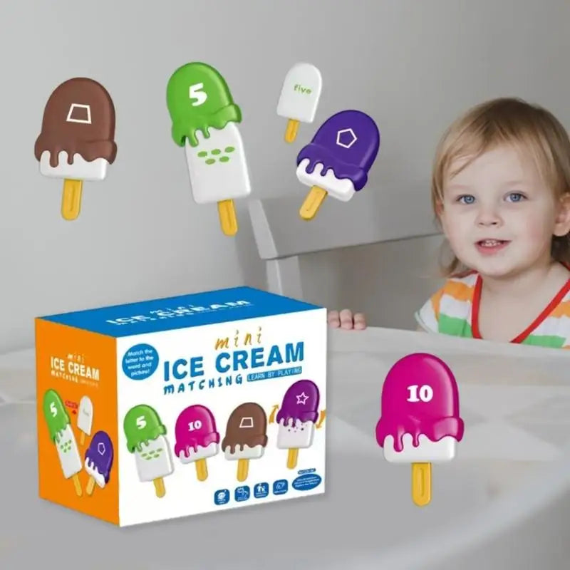 26-Piece Ice Cream Letter & Counting Matching Toy | Ages 3–6