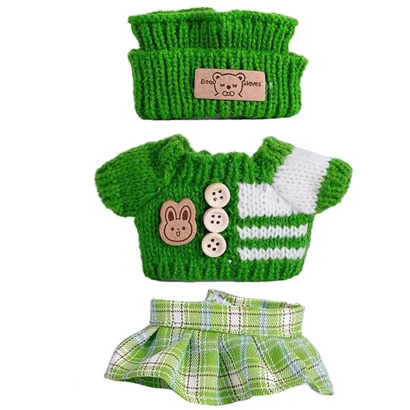 17cm Doll Sweater Pants Hat Set | 1/12 Scale Fashion Outfit