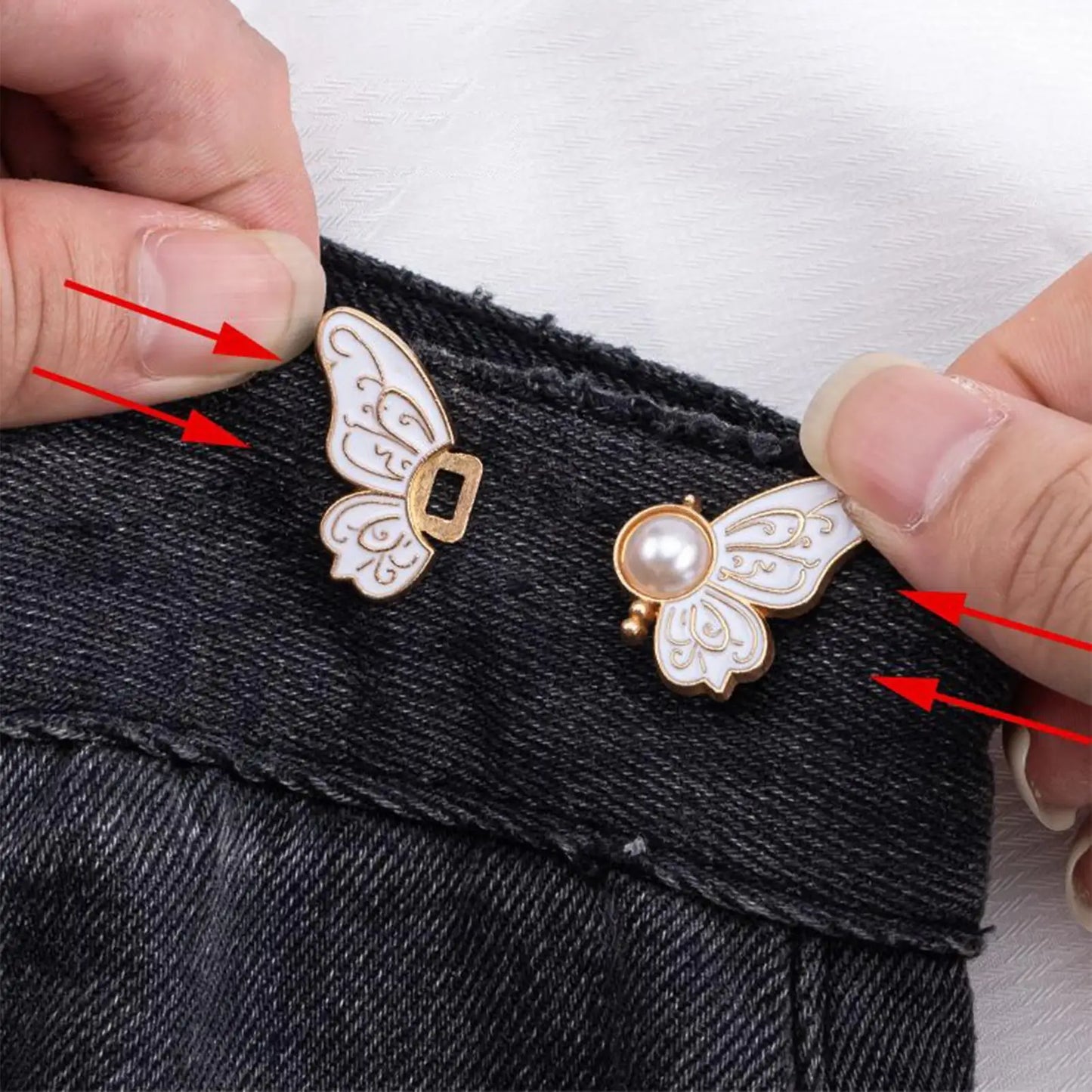 8-Pack Butterfly Waist Tightener Clips | No-Sew Alloy Adjusters