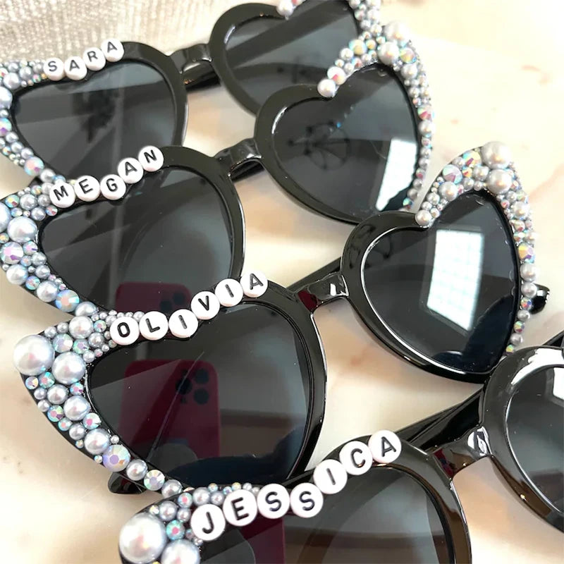 Personalized Bride Sunglasses | Bachelorette & Wedding Gift Personalized Party Sunglasses Peaceful Pleasures Health and Wellness