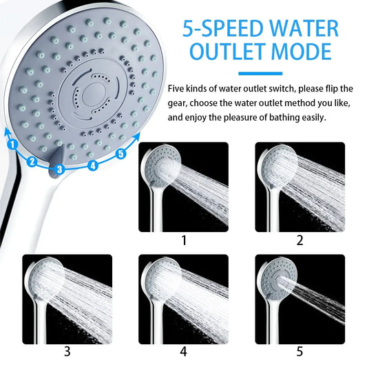 5-Mode Handheld Shower Head | Water Saving SPA Shower Handheld Shower Head Peaceful Pleasures Health and Wellness