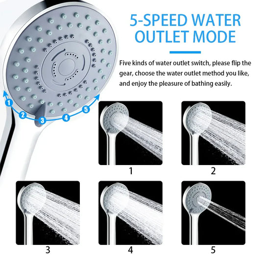 5-Mode Handheld Shower Head – Water-Saving SPA Spray Handheld Shower Head Oasis Select