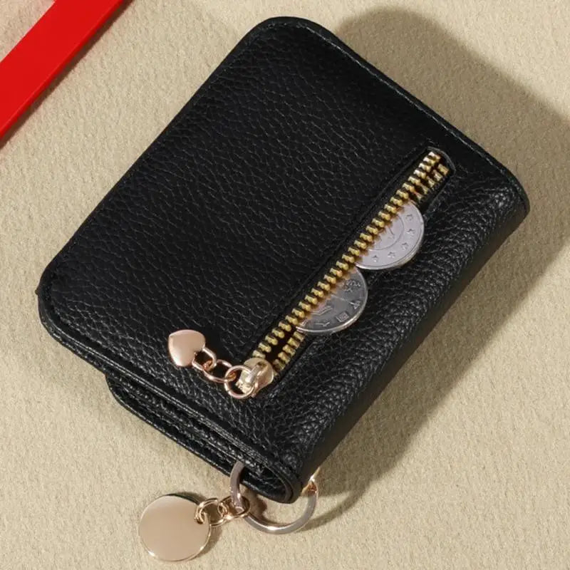 Folding Short Wallet for Women Simple Solid Color Coin Purse Credit Card Holder Cute Multifunctional Ladies Wallet Peaceful Pleasures Health and Wellness
