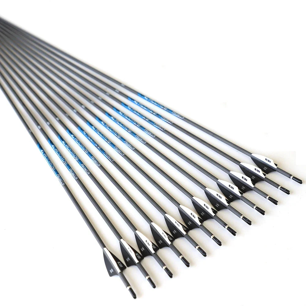6 ID Pure Carbon Arrow Sp300 350 400 500 600 700 800 900 1000 Archery