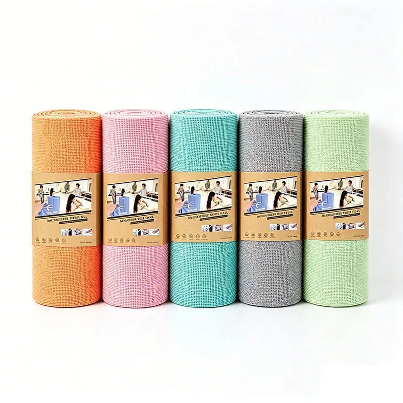 Tearable Cleaning Towel Roll – Reusable Absorbent Wipes (20 Sheets)