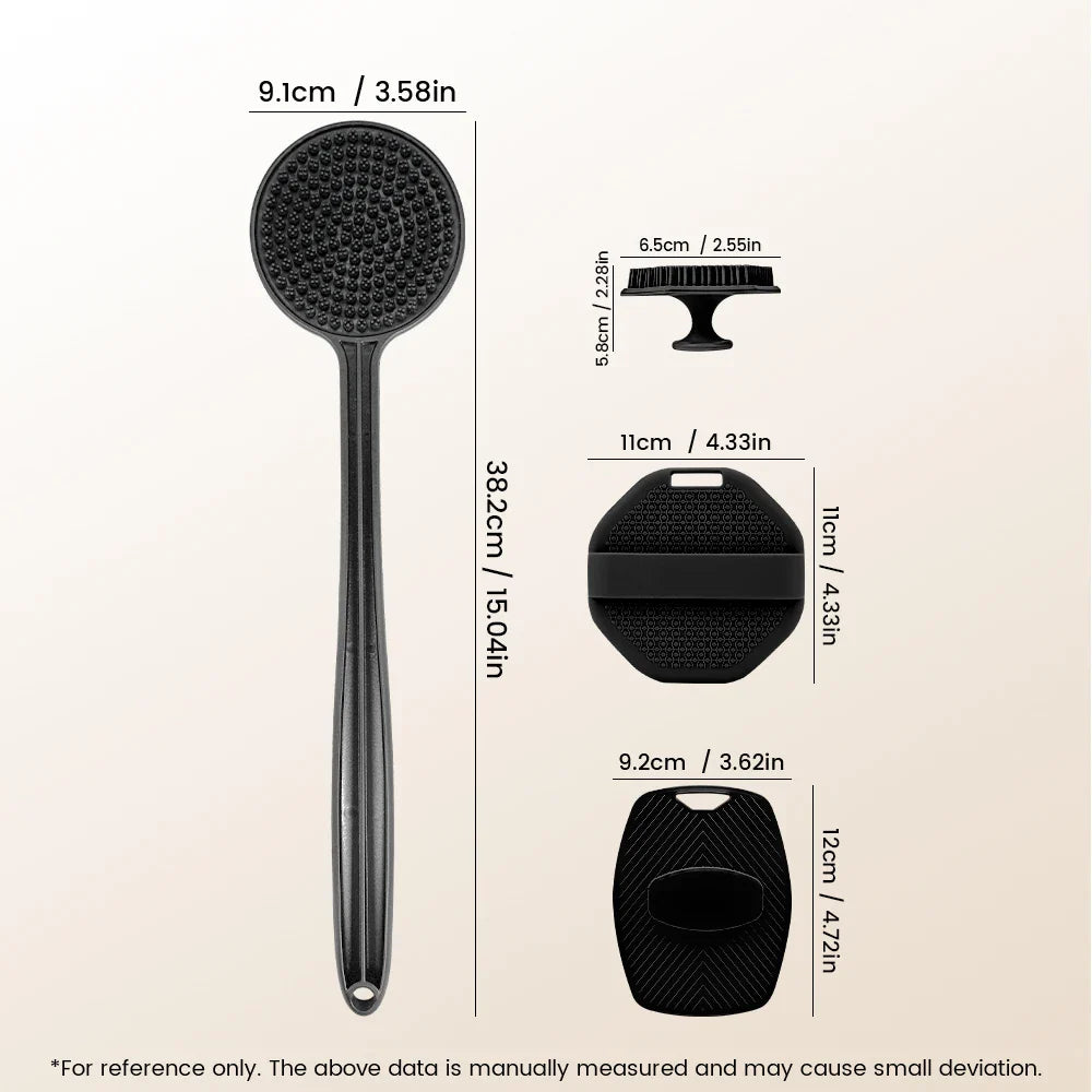 5-Piece Silicone Exfoliating Body Brush & Scalp Scrubber Set