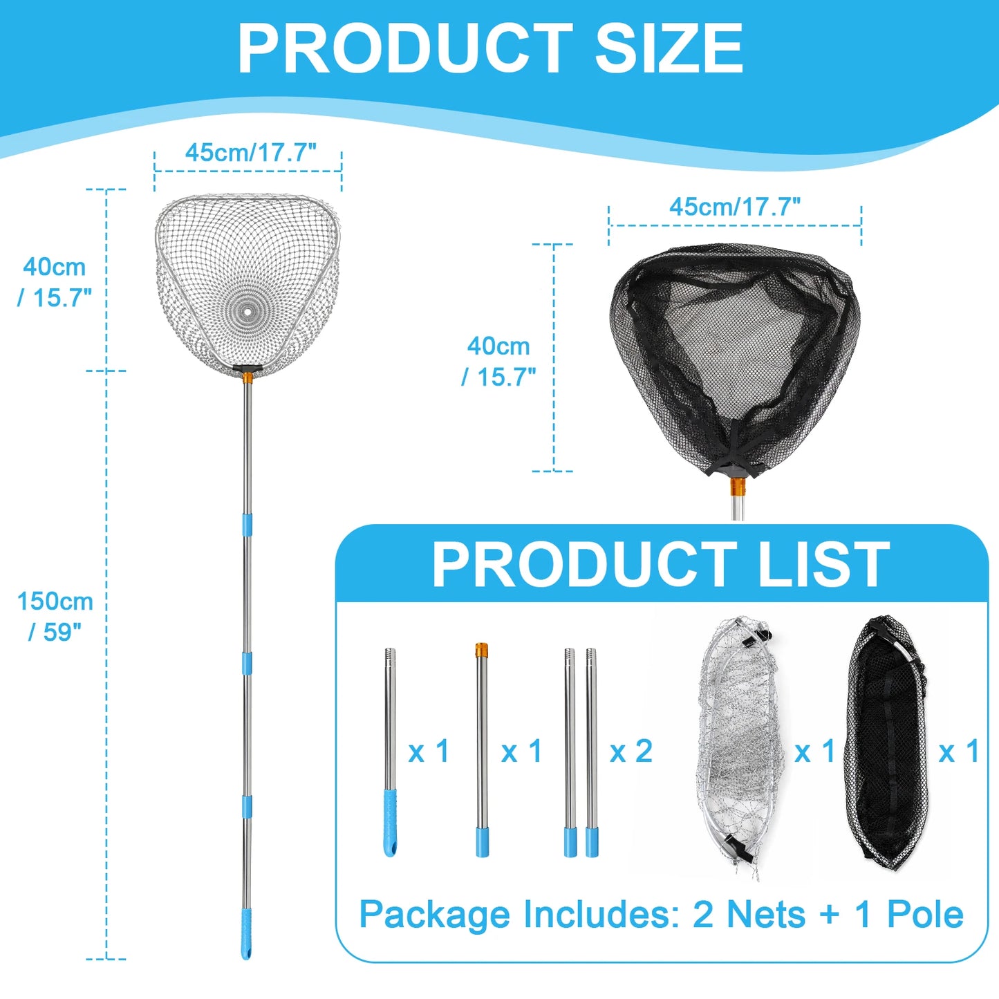 Chicken Catcher Leg Hook and 2Pcs Chicken Net Stainless Steel Retractable Long Chicken Catcher for Outdoor Poultry Fish Birds Peaceful Pleasures Health and Wellness