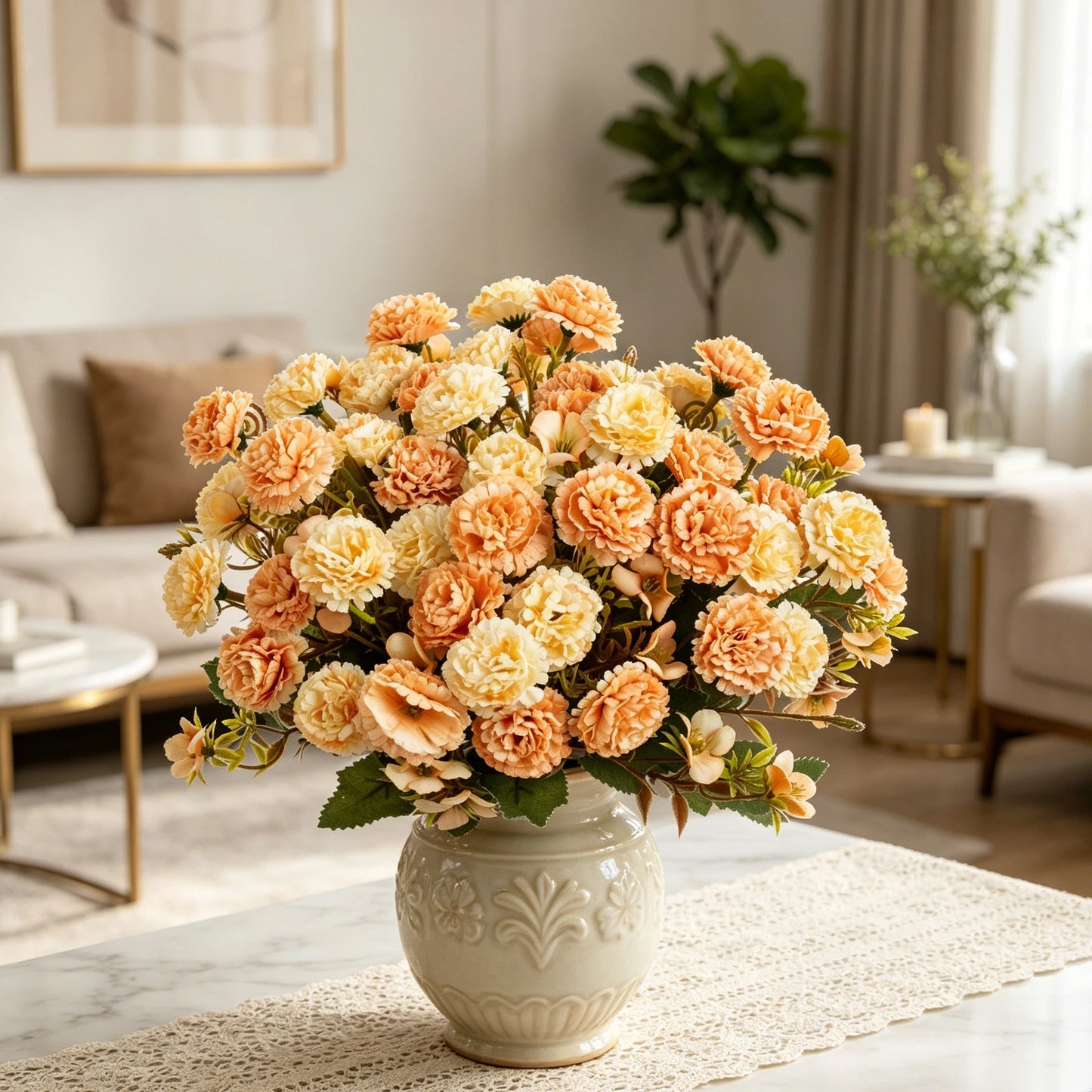 Silk Carnation Artificial Flowers for Wedding & Home Decor