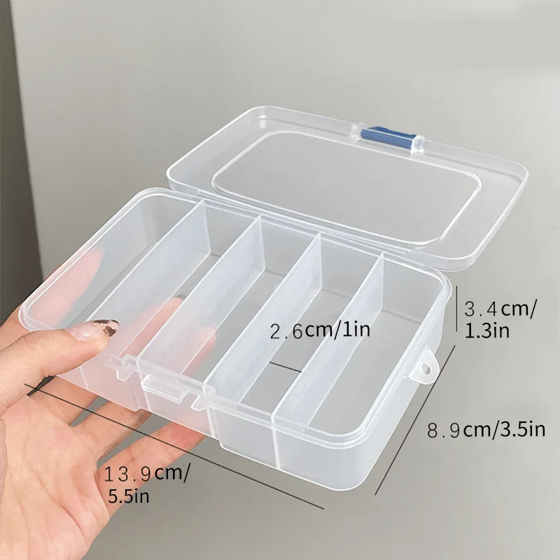 2-Pack 5-Grid Transparent Jewelry Storage Box | Earring Organizer