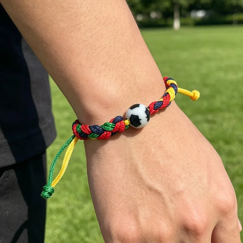 Colorful Woven Football Bracelet | Sports Fan Souvenir 1–8 Pcs