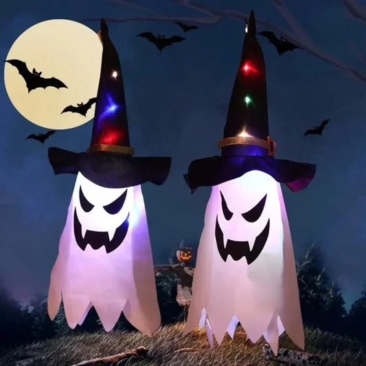 LED Ghost Hanging Lamp Halloween Spooky Decor Haunted House Indoor Peaceful Pleasures Health and Wellness