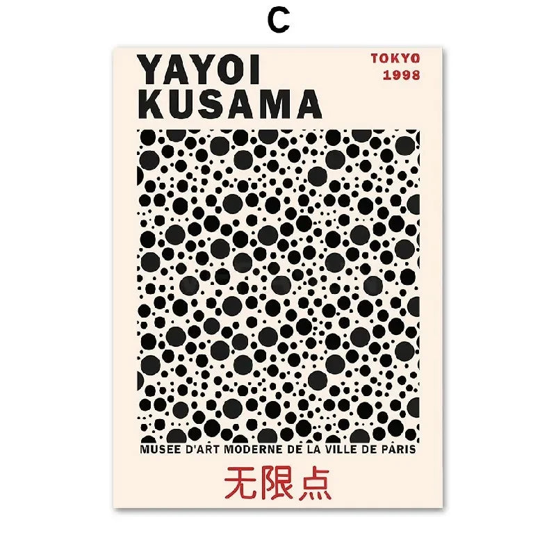 Boho Bauhaus Matisse Canvas Yayoi Kusama Minimalist Wall Art Print Canvas Painting Posters for Living Room Modern Home Decor Peaceful Pleasures Health and Wellness C 20x30cm Unframed