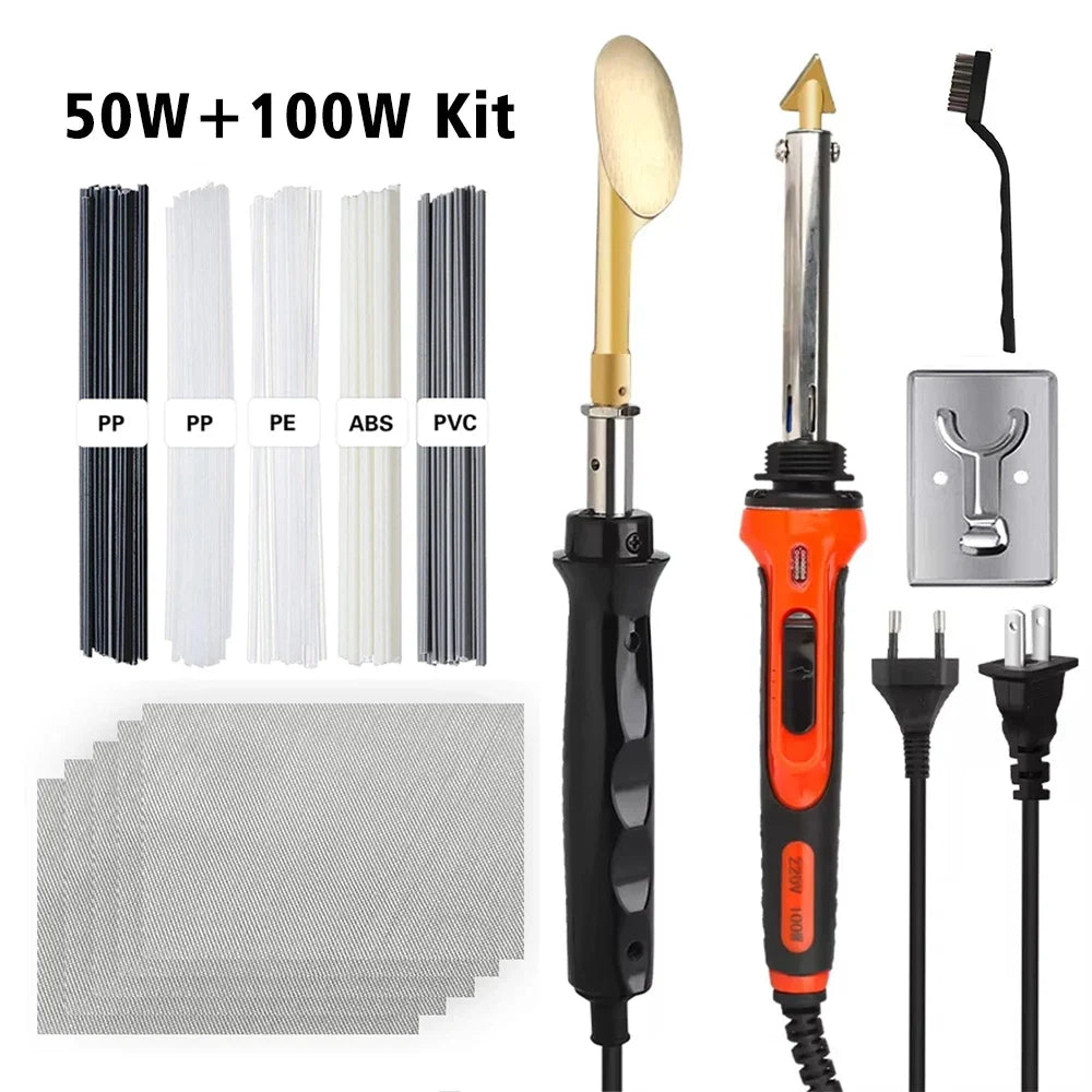 50W/100W Plastic Welding Repair Car Bumper Repair Soldering Iron Kit Temperature Controlled Soldering StationRepair Ironing Tool Peaceful Pleasures Health and Wellness 50W 100W 220V