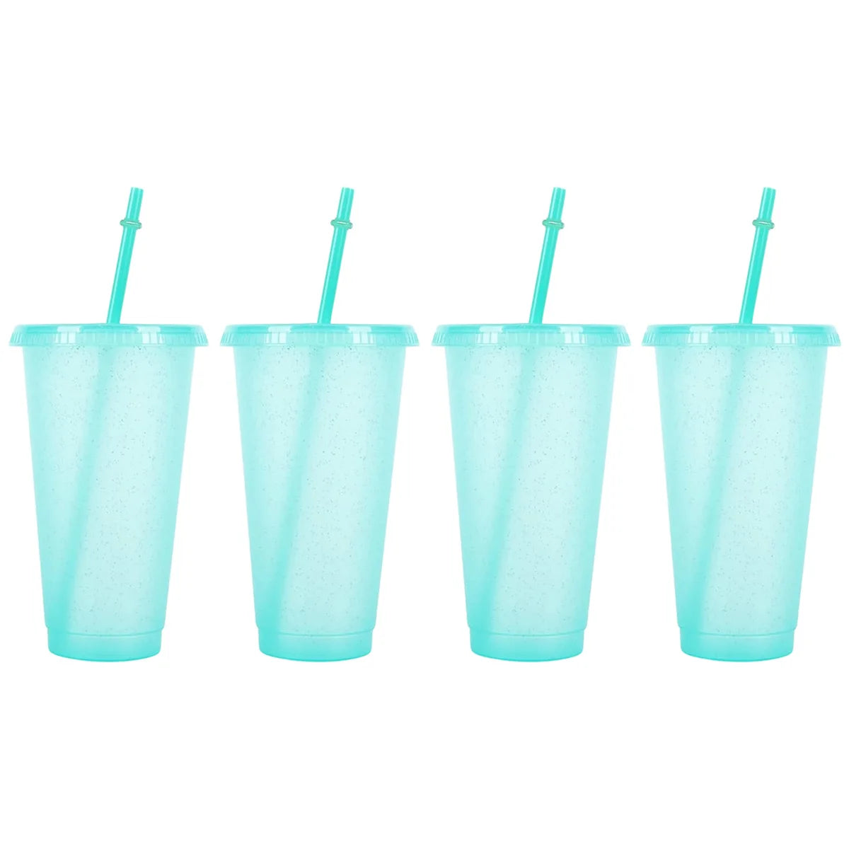 2/4Pcs Reusable Plastic Cup, 710ml Drinkware Tumblers, Coloured Acrylic Cups Tumblers with Lids and Straws, Plastic Bulk Cup Peaceful Pleasures Health and Wellness 4pcs blue