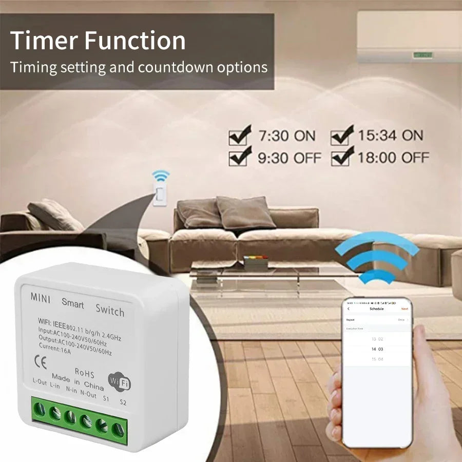 WiFi Smart Switch 16A 20A 433Mhz Receiver Breaker Tuya Smart Life App Remote Supports 2-way Control Works with Alexa Google Home Peaceful Pleasures Health and Wellness