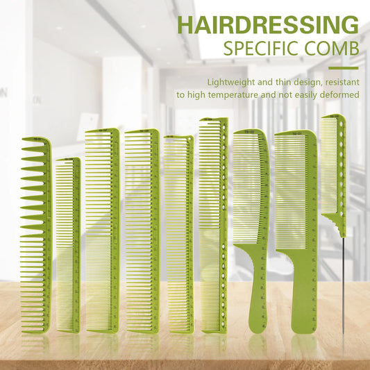 1/9Pcs Professional Hairdressing Scale Comb Barber Styling Set Hair Styling Heat Resistant Cutting Comb Styling Tools Peaceful Pleasures Health and Wellness